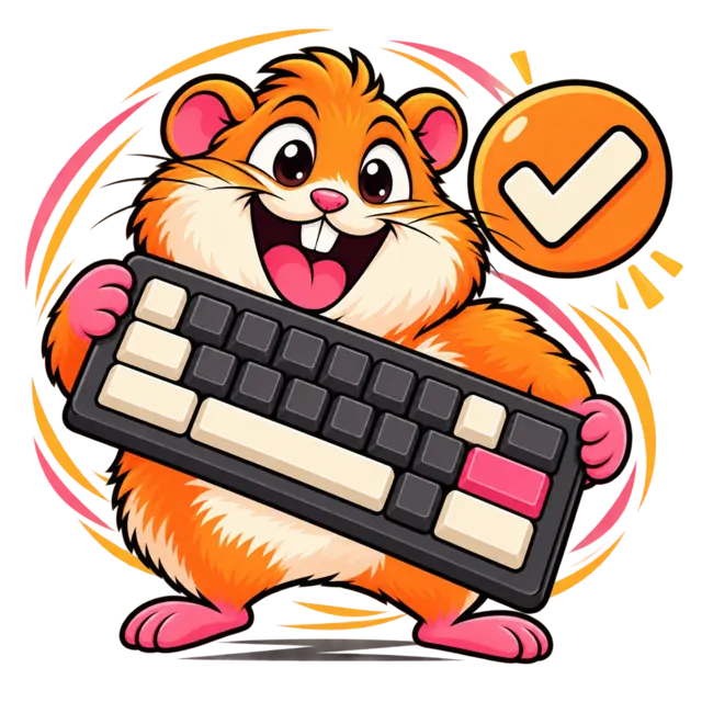 Funky Hamster checking accessibility with a keyboard and tick